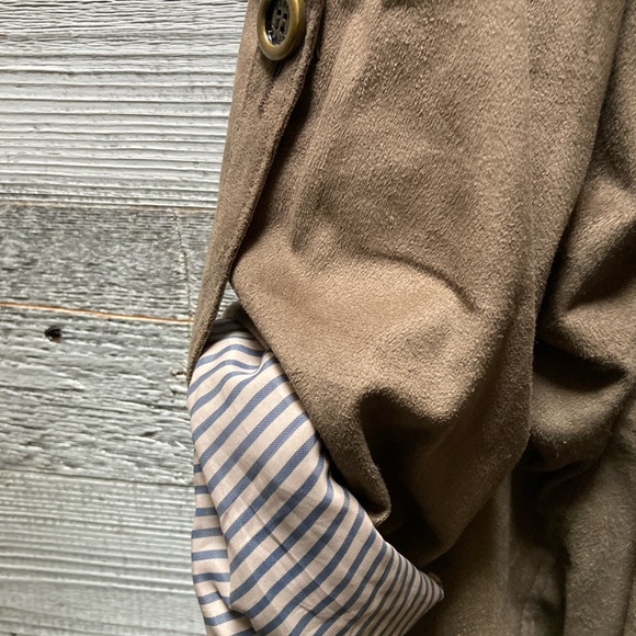 Black Rivet | Faux Suede Waterfall Jacket - M, Tan/Striped - Picture 4 of 10